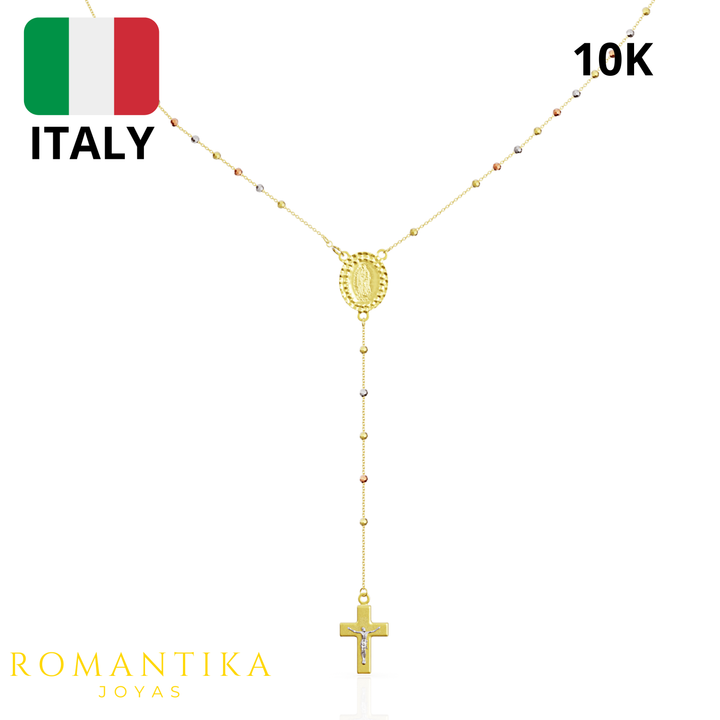 Rosario de Virgen Y Cristo 3 Oros 10k