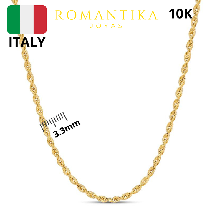 Cadena Torzal Cuerda 3.3mm 14k