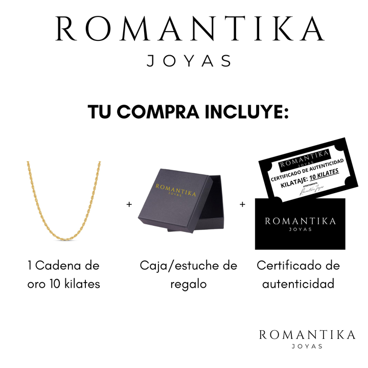 Cadena Torzal 2mm Oro 10K