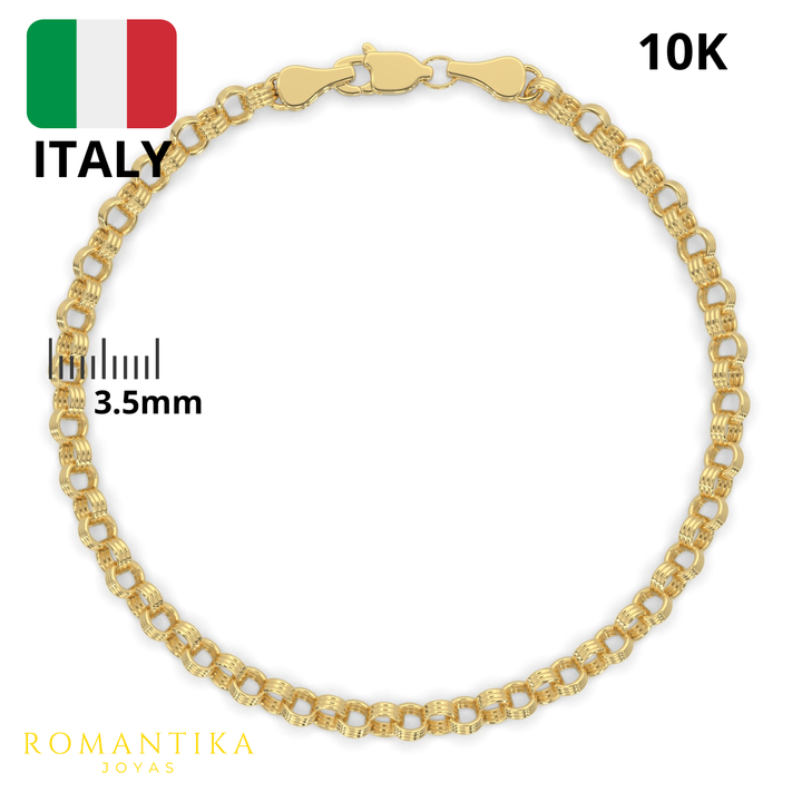 Pulsera China Triple Rolo 3.5mm 18cm 10k