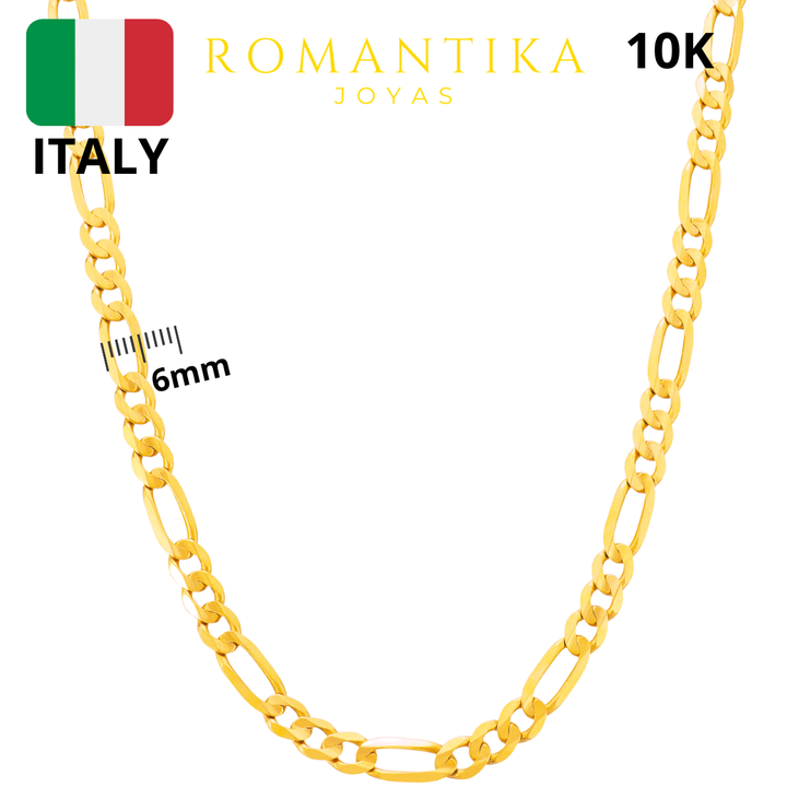 Cadena Figaro 6mm 10k