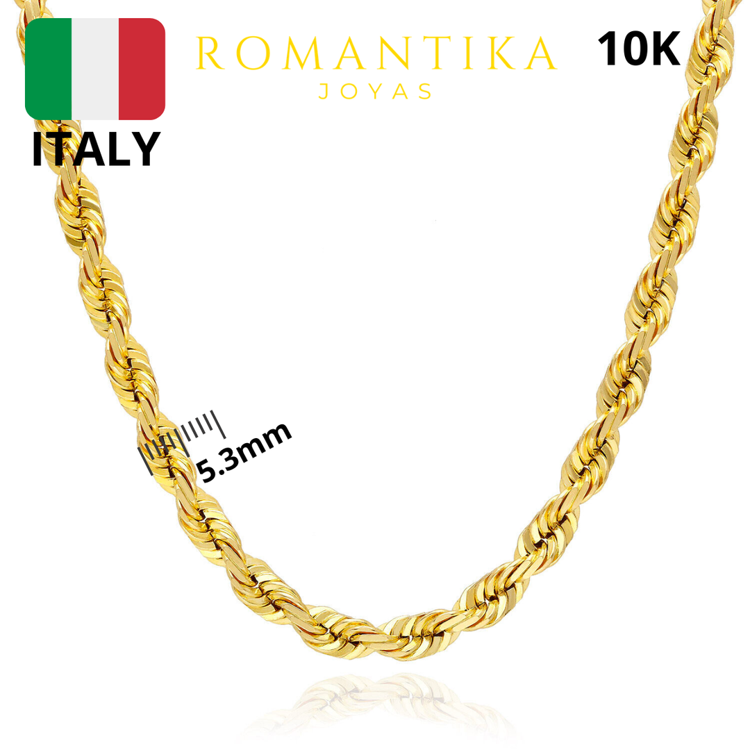 Cadena Torzal Gruesa 5.3mm 10k