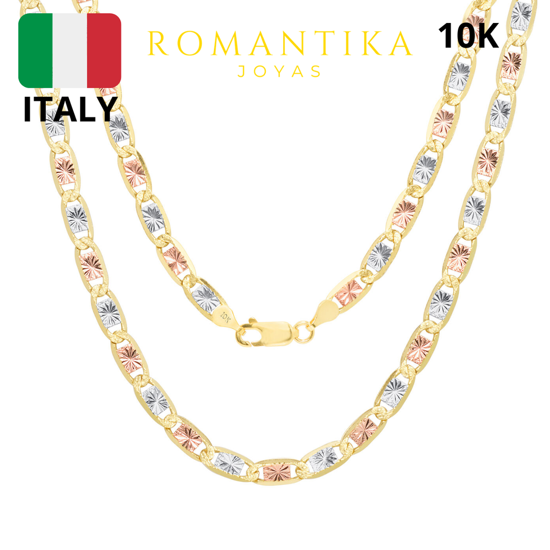 Cadena Valentina Tricolor Oro 10k 4.2mm