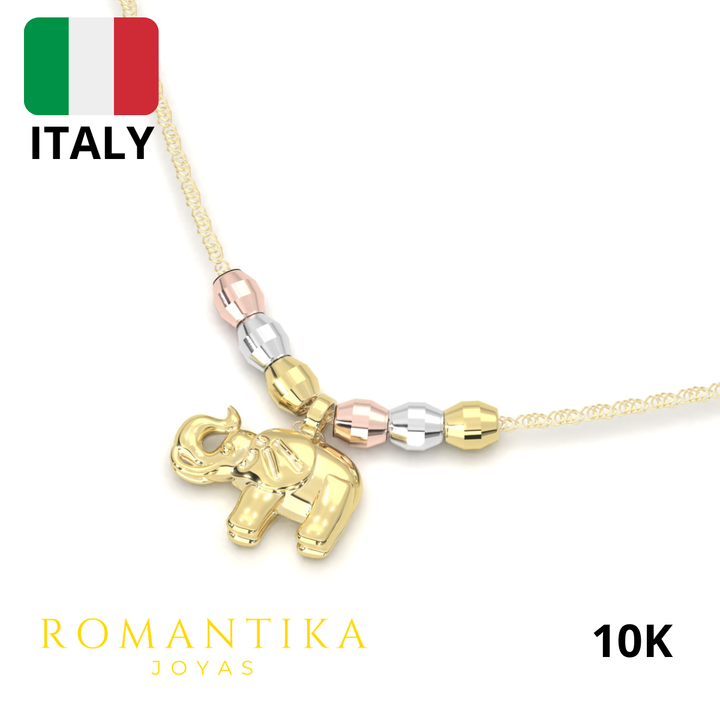 Gargantilla con Cadena con dije de Elefante Oro 10k