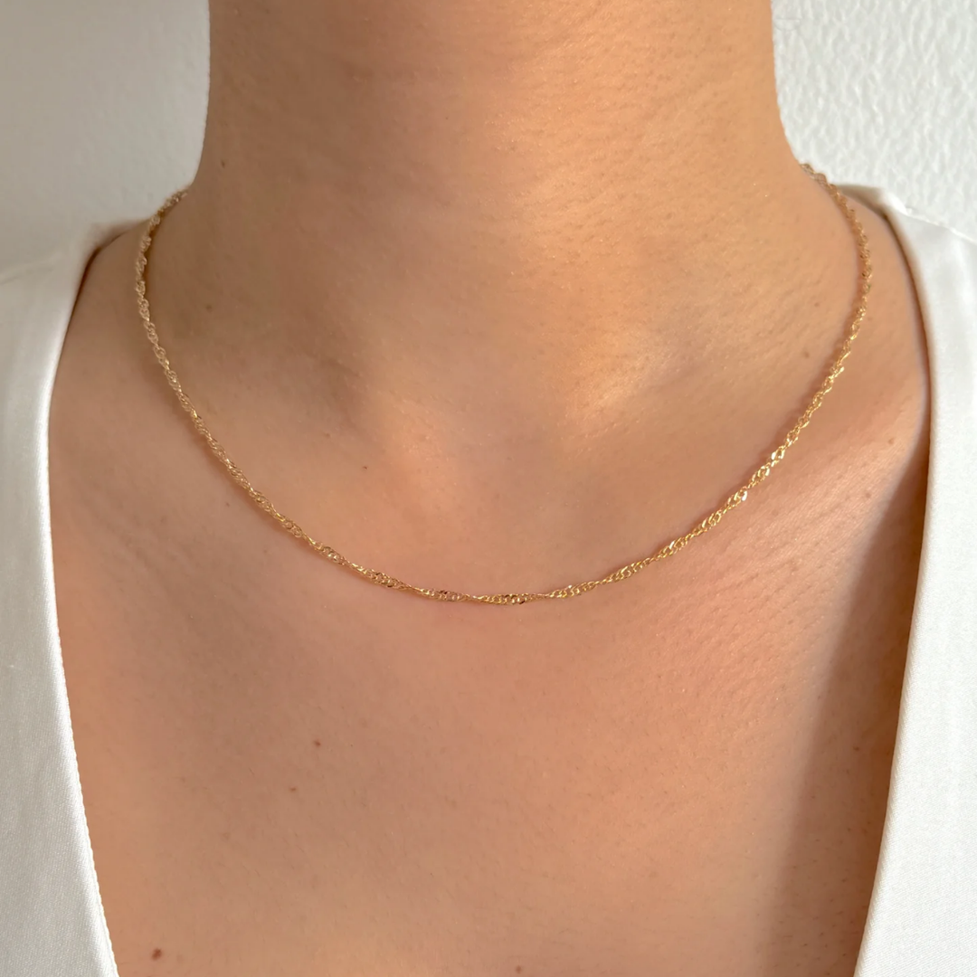 Cadena Singapur Mini Torzal 2mm 10k