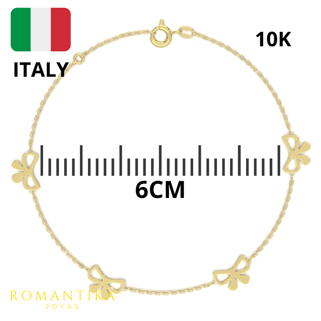 Pulsera 4 Moños 18cm 10k