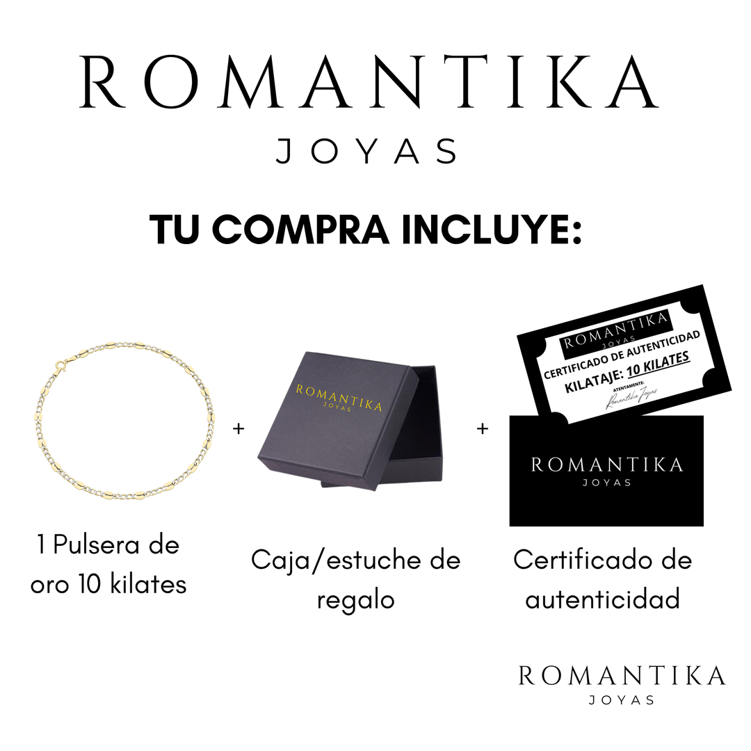 Pulsera Mini Remache Diamantada 10k 2mm