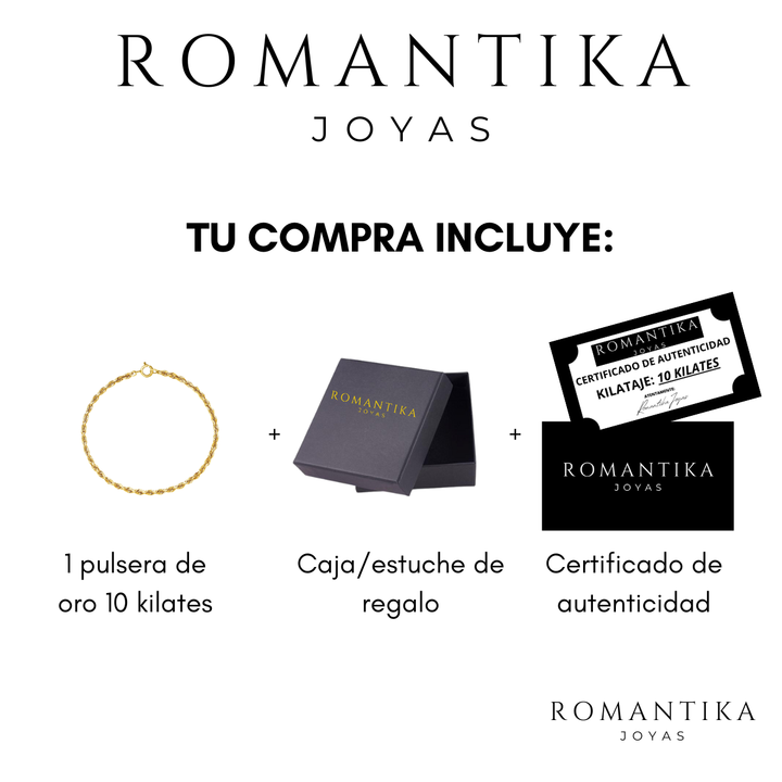 Pulsera Torzal 2.2mm Oro 10 Kilates