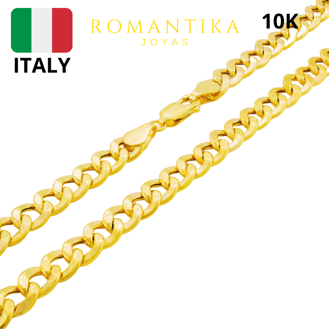 Cadena Barbada Cubana 6mm 10k