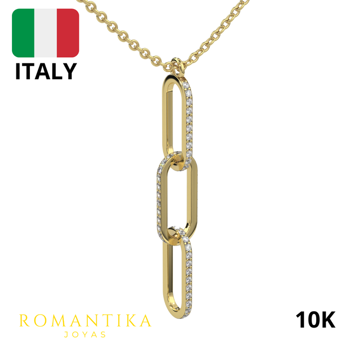 Collar Triple Clip Brilloso 45cm 10k