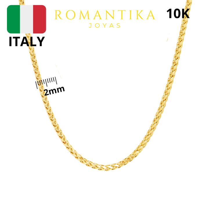 Cadena Tejido Espiga 60cm 2mm 10k
