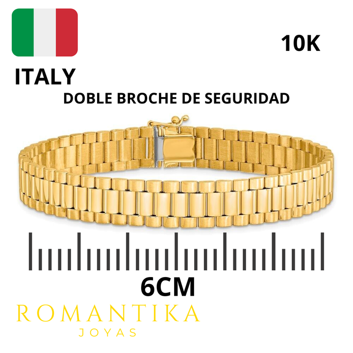 Pulsera Tejido Rolex Jubilee Oro 10k 18cm
