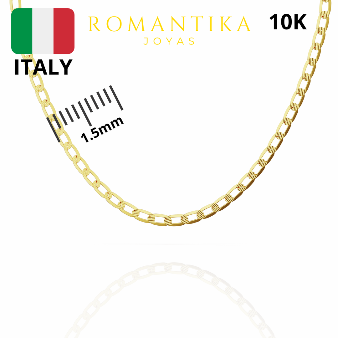 Cadena Barbada Diamantada 1.5mm 10k