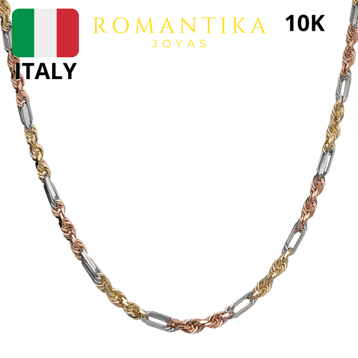 Cadena Milano Tricolor 10k 3mm