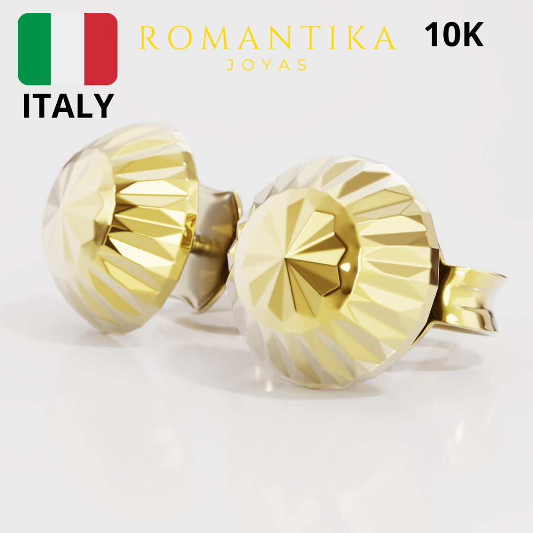 Aretes Broquel Hongo Biselado 4mm x 1.5mm