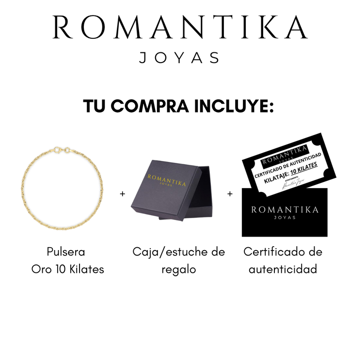 Pulsera Ancla Marinera 3mm 18cm 10k