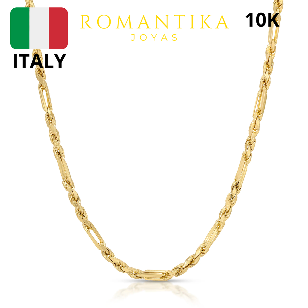 Cadena Milano Figaro Torzal 10k 2.5mm
