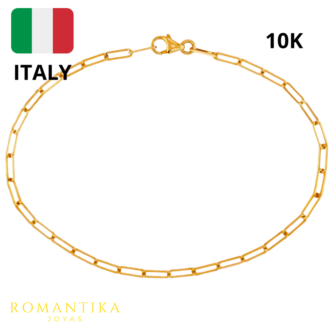 Pulsera Paperclip 2mm 18cm 10k
