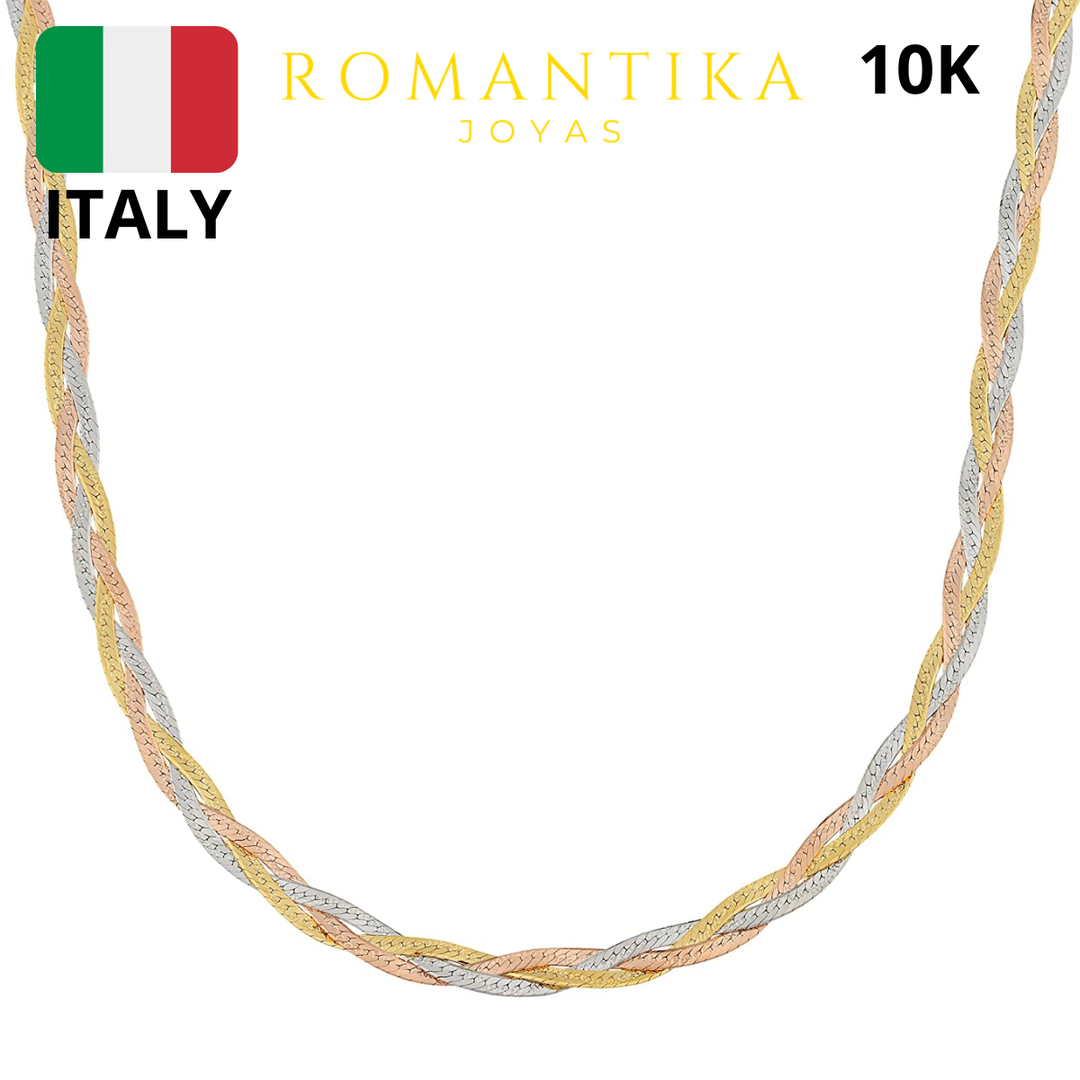Gargantilla Trenzada De Oro 10k