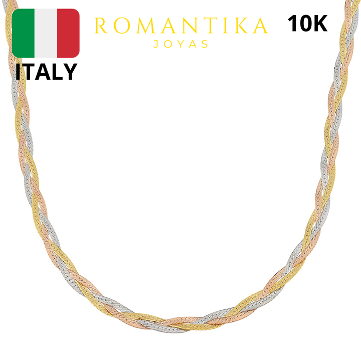 Gargantilla Trenzada De Oro 10k