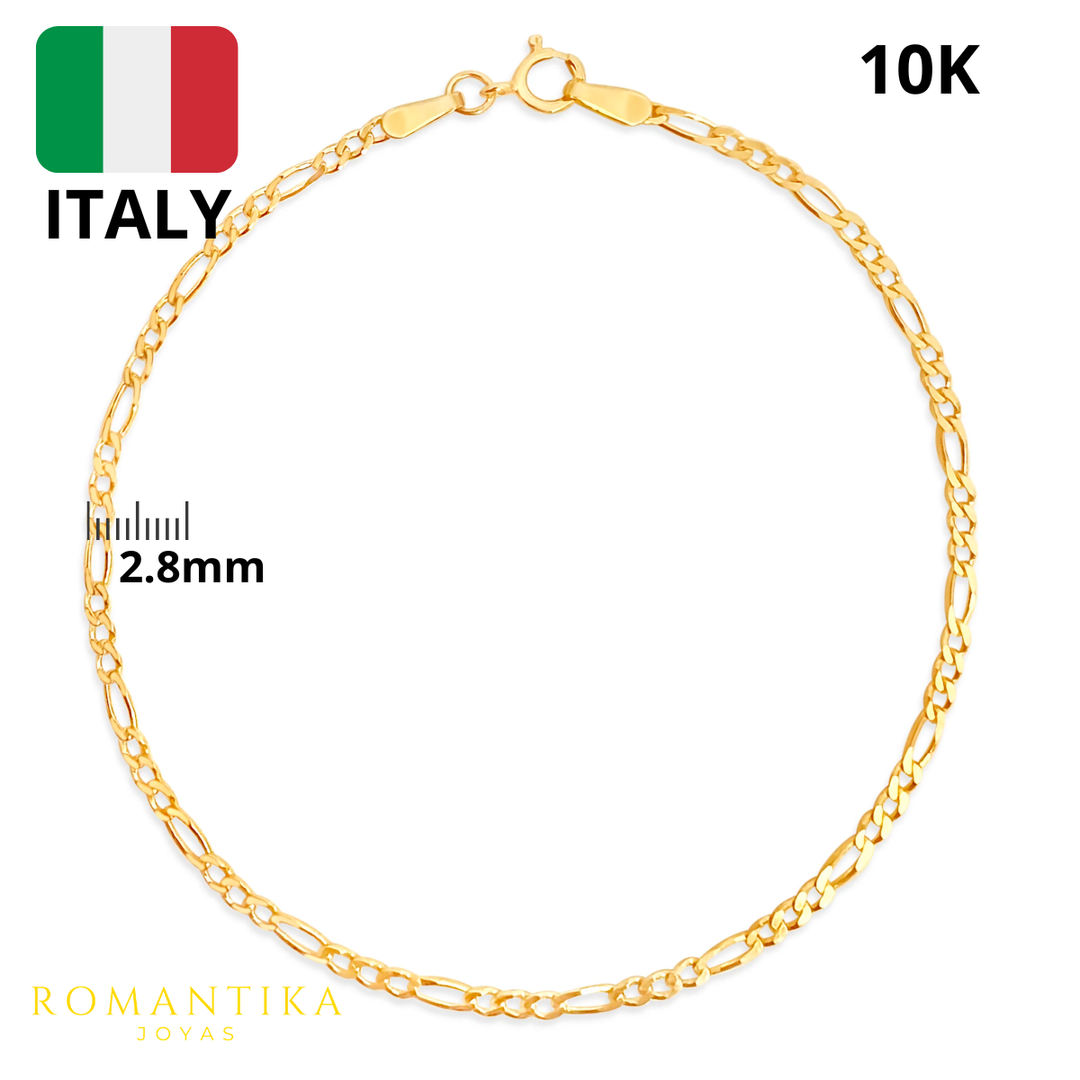 Pulsera Figaro 3x1 10k 2.8mm
