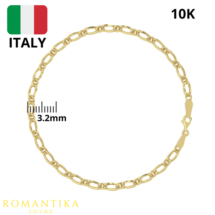 Pulsera Figaro 1x1 3.2mm 10K