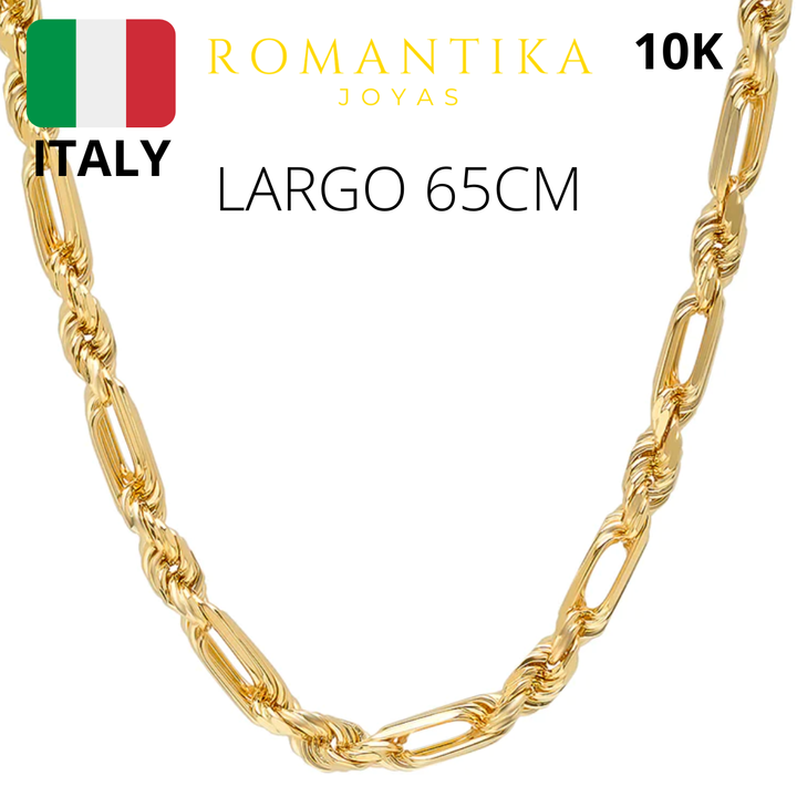 Cadena Milano Figaro Torzal 8mm 10k 65cm
