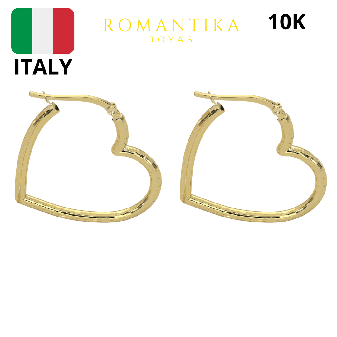 Arracada Corazón Facetado 10k