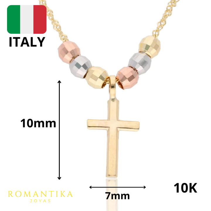 Collar con Cruz Semanario de 45cm 10k