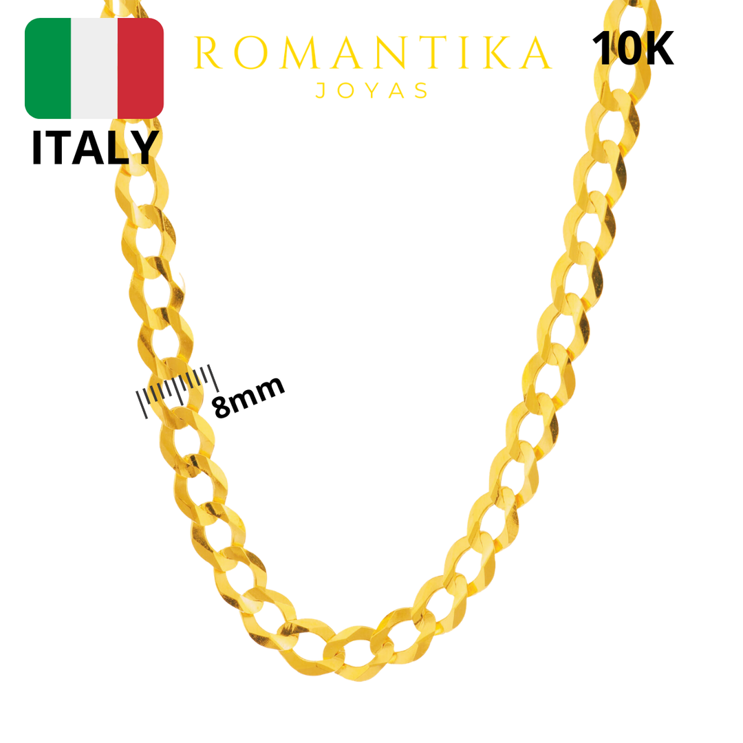 Cadena Barbada Cubana 8mm 65cm 10k
