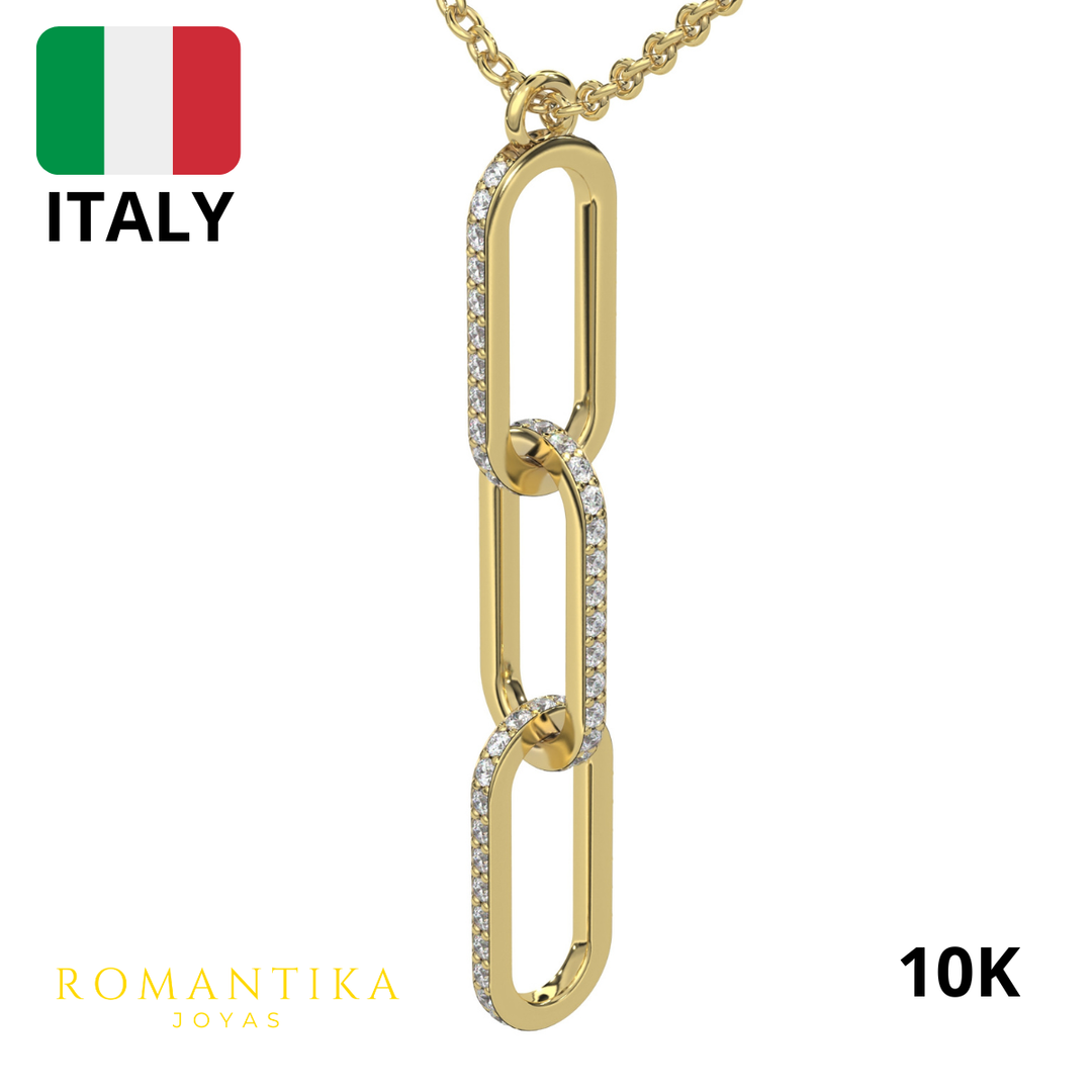 Collar Triple Clip Brilloso 45cm 10k