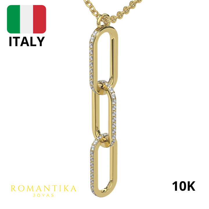 Collar Triple Clip Brilloso 45cm 10k
