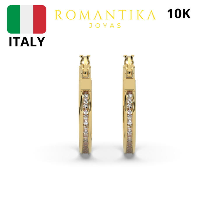 Arracada Con Zirconia 1.5mm x 2.5mm 10k