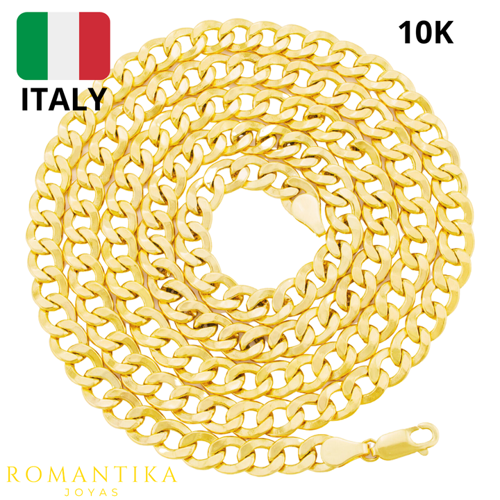 Cadena Barbada Cubana 6mm 10k