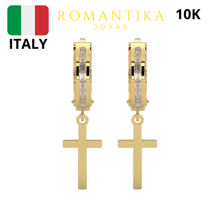 Arracada Cruz 6mm x 2.5mm