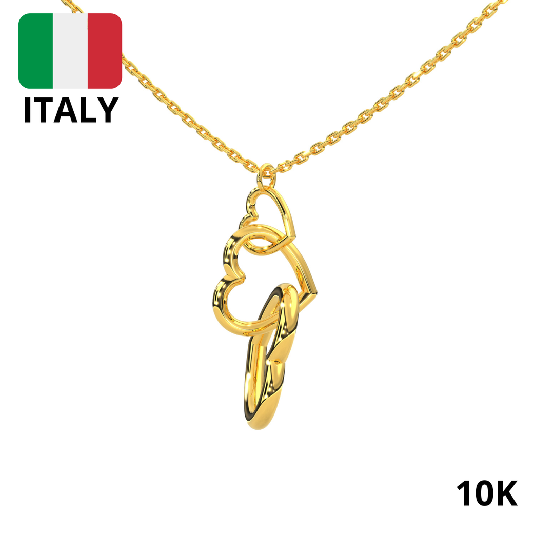 Collar Triple Corazon 10k