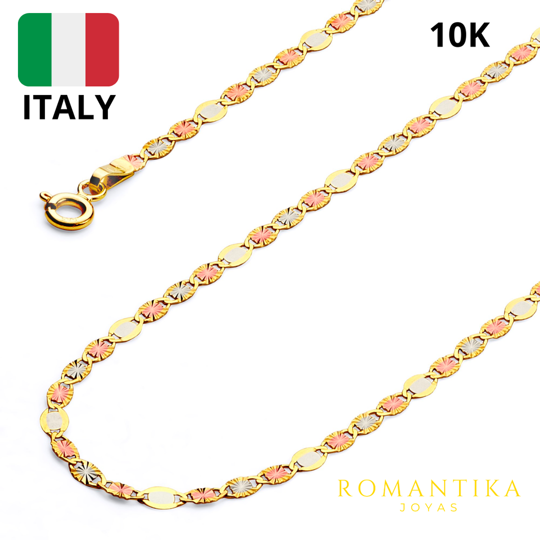 Cadena Valentina Tricolor Estrella 10k 3mm