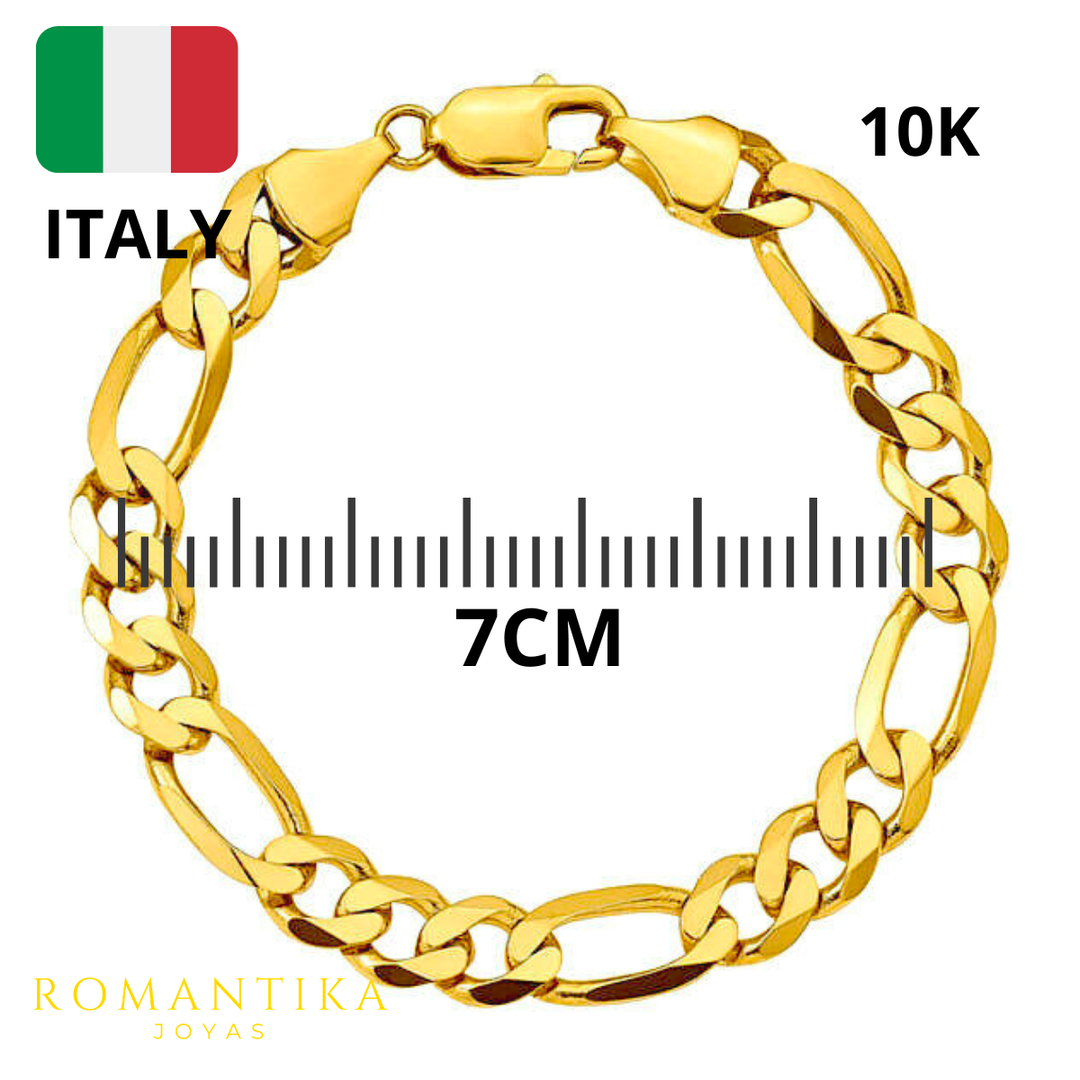 Pulsera Figaro Tejido 3x1 8.5mm 21cm 10k