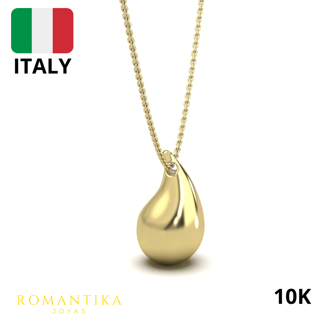 Collar Gota Lágrima Estilo Bottega 10k