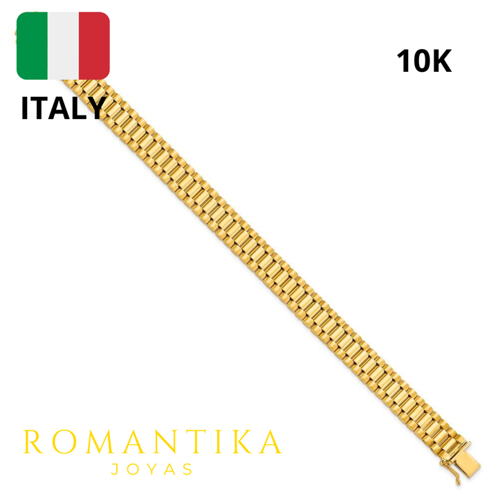 Pulsera Tejido Rolex Jubilee Oro 10k 18cm