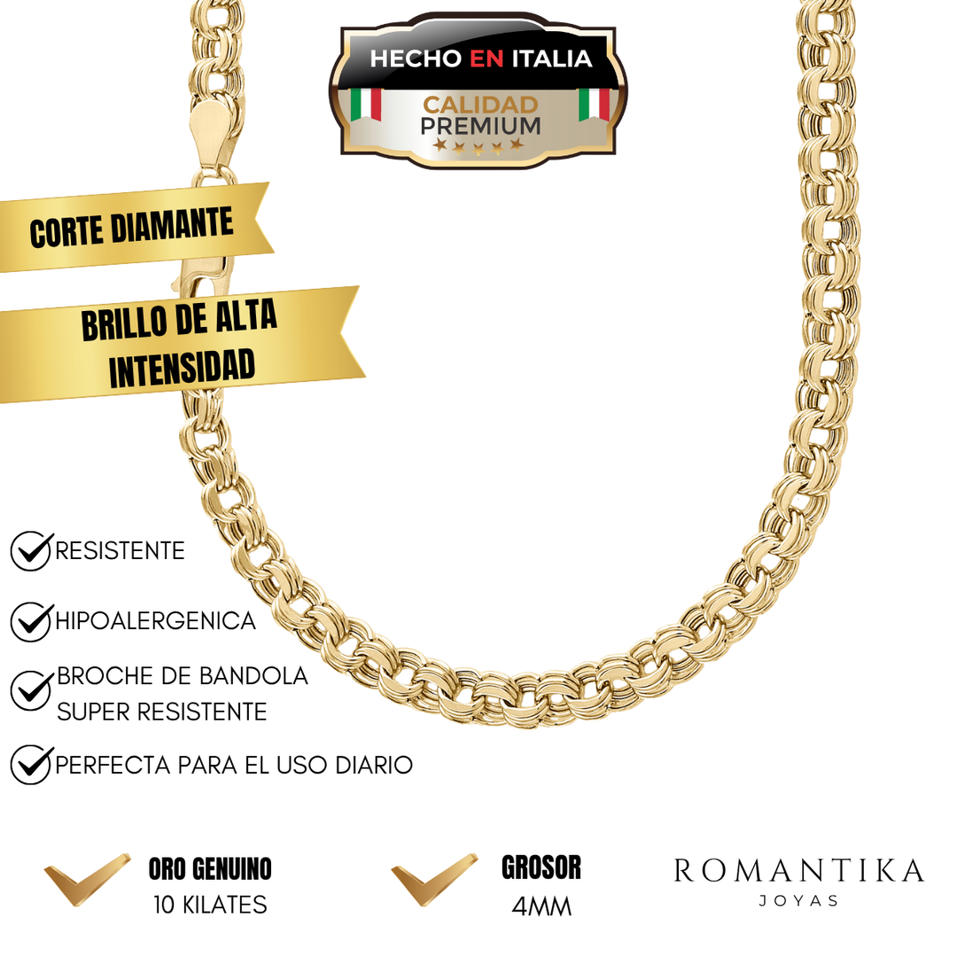 Cadena China Triple Rolo 4mm 10k