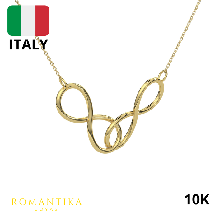 Collar Doble Infinito 45cm 10k