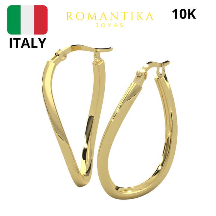 Pendientes Tubular Torcido 10k