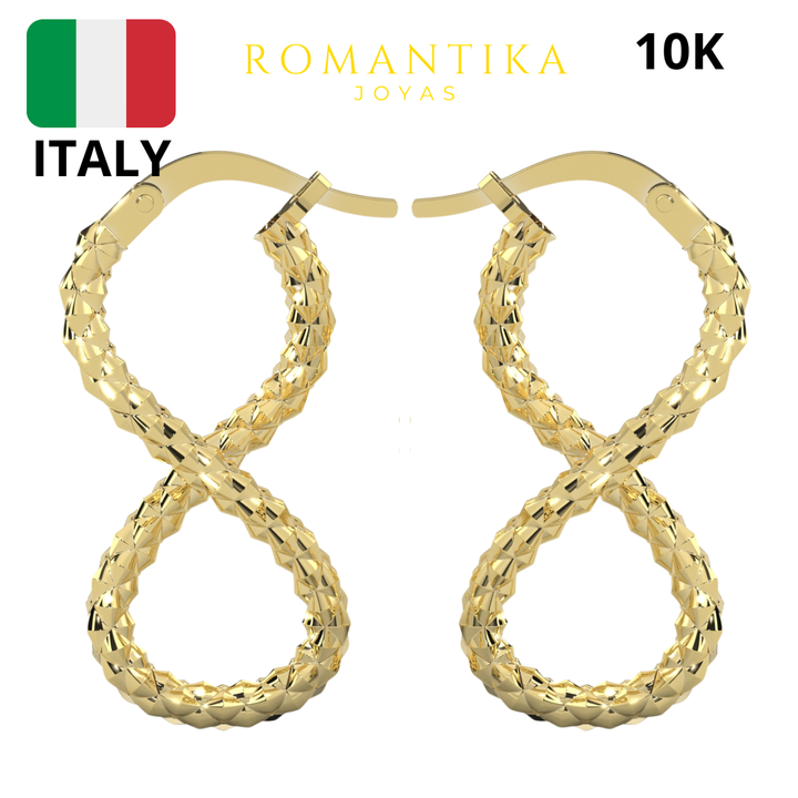 Arete Infinito Facetado Super Brillante 10k
