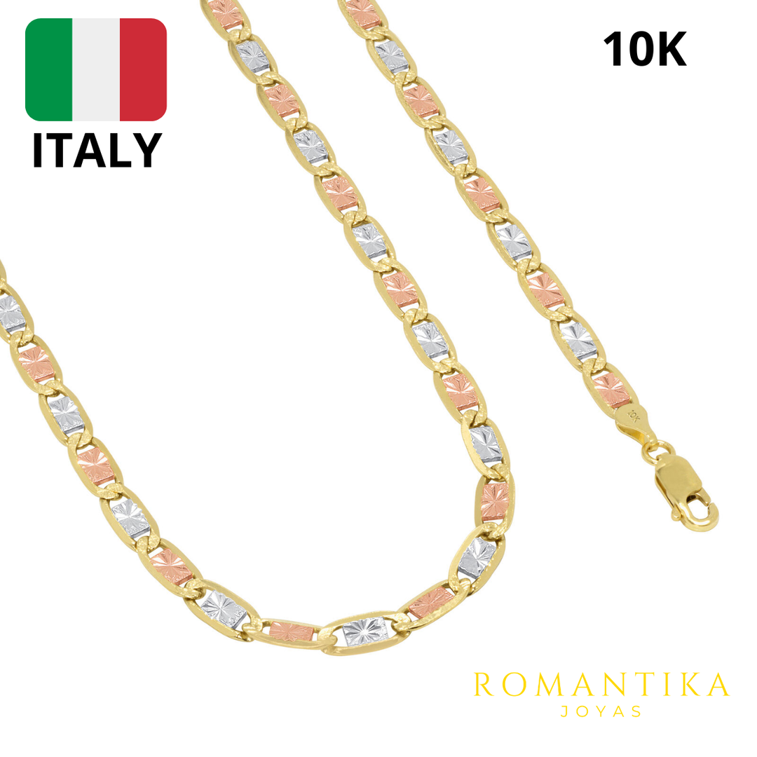 Cadena Valentina Tricolor Oro 10k 4.2mm