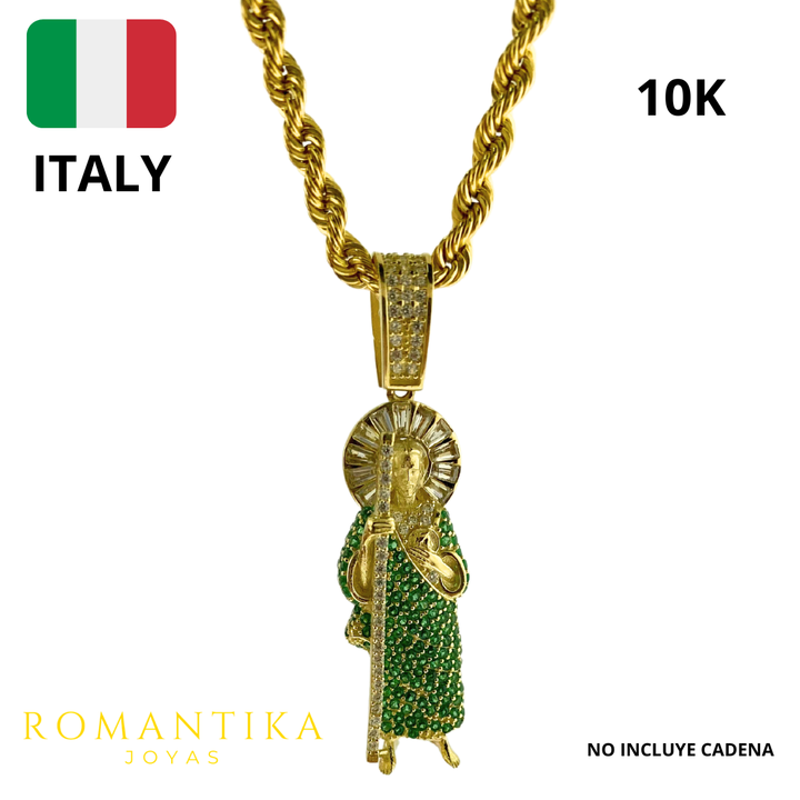 Dije San Judas Tadeo Con Zirconias Oro 10k