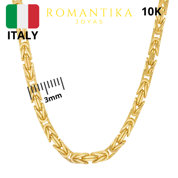Cadena Bizantina Cuadrada 3mm 10k