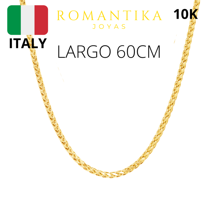 Cadena Tejido Espiga 60cm 2mm 10k