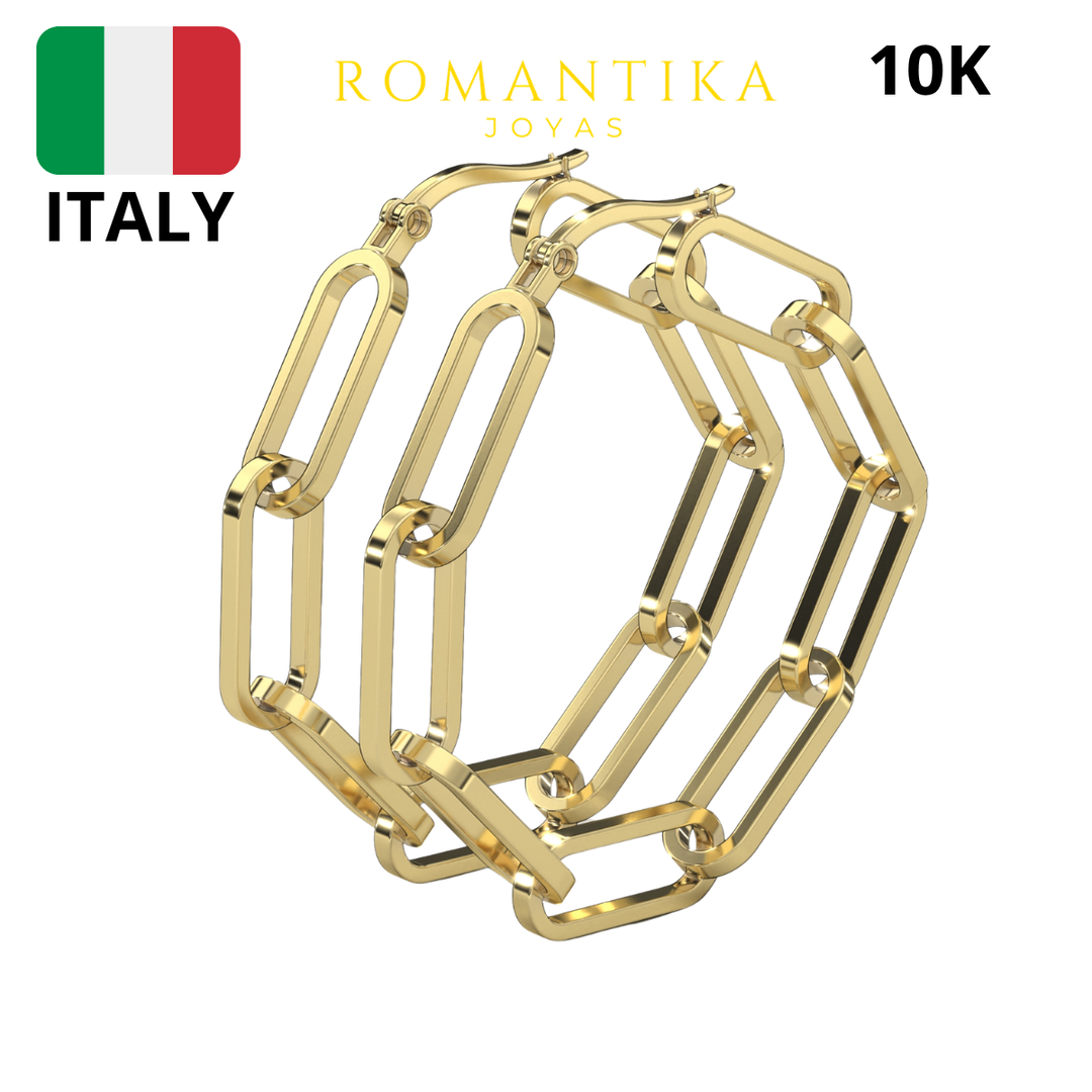 Arete Arracada Paperclip 2.5cm 10k