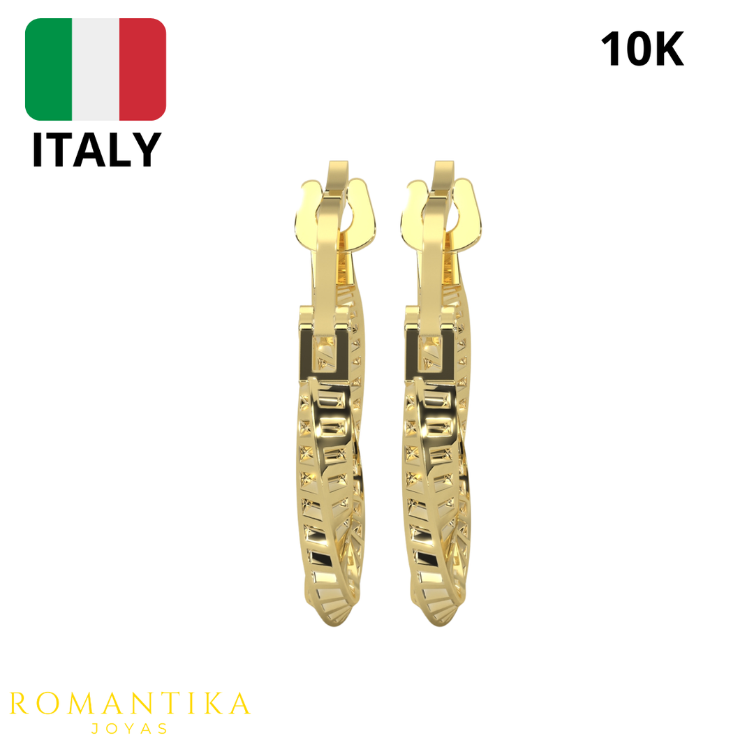 Arete Torcido Facetado 10k